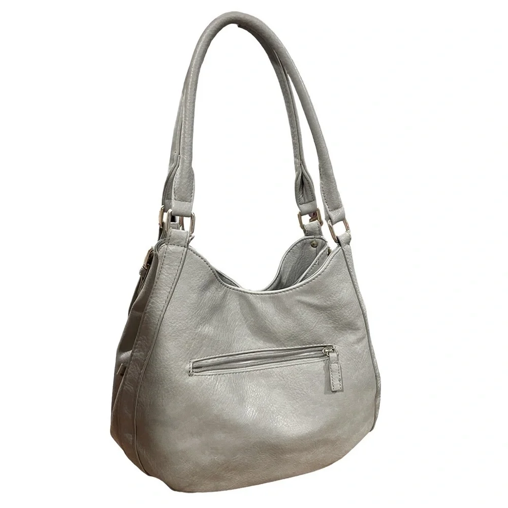 Grey Hobo Bag good condition non branded with gold detail